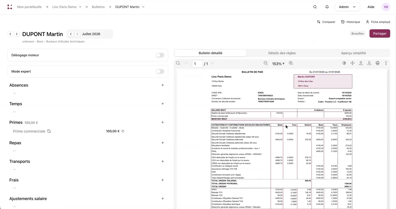 Linc payroll studio — screenshot