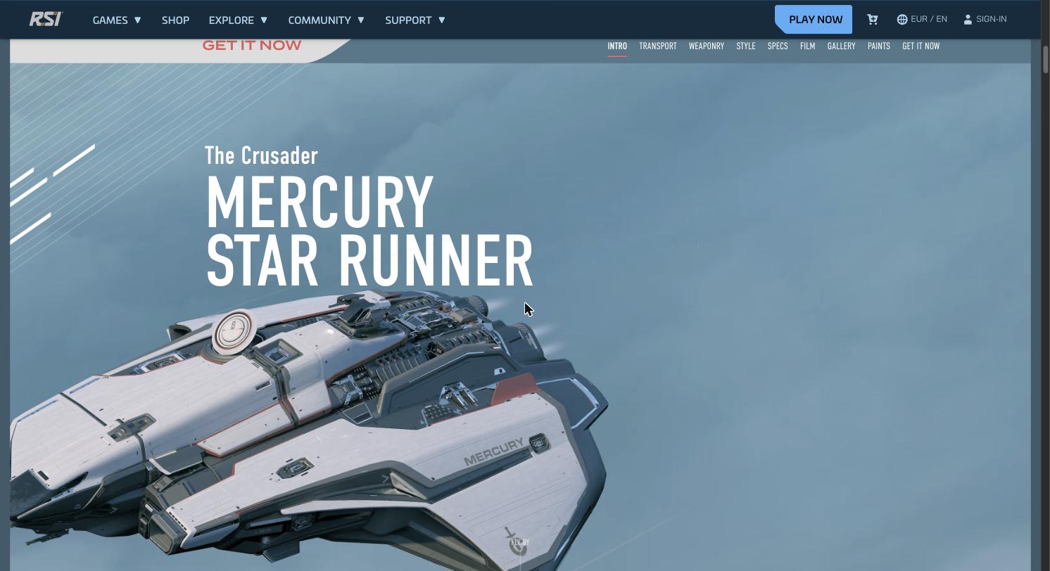 Star Citizen ship pages — screenshot